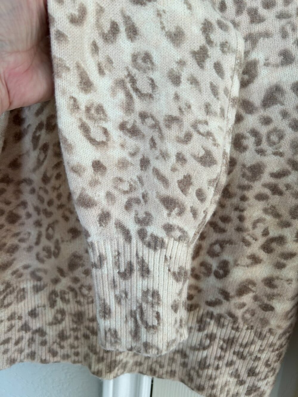 Aerie Softest Classic Leopard Print Button Front Cardigan - Beige/Brown - Size S - Picture 10 of 14